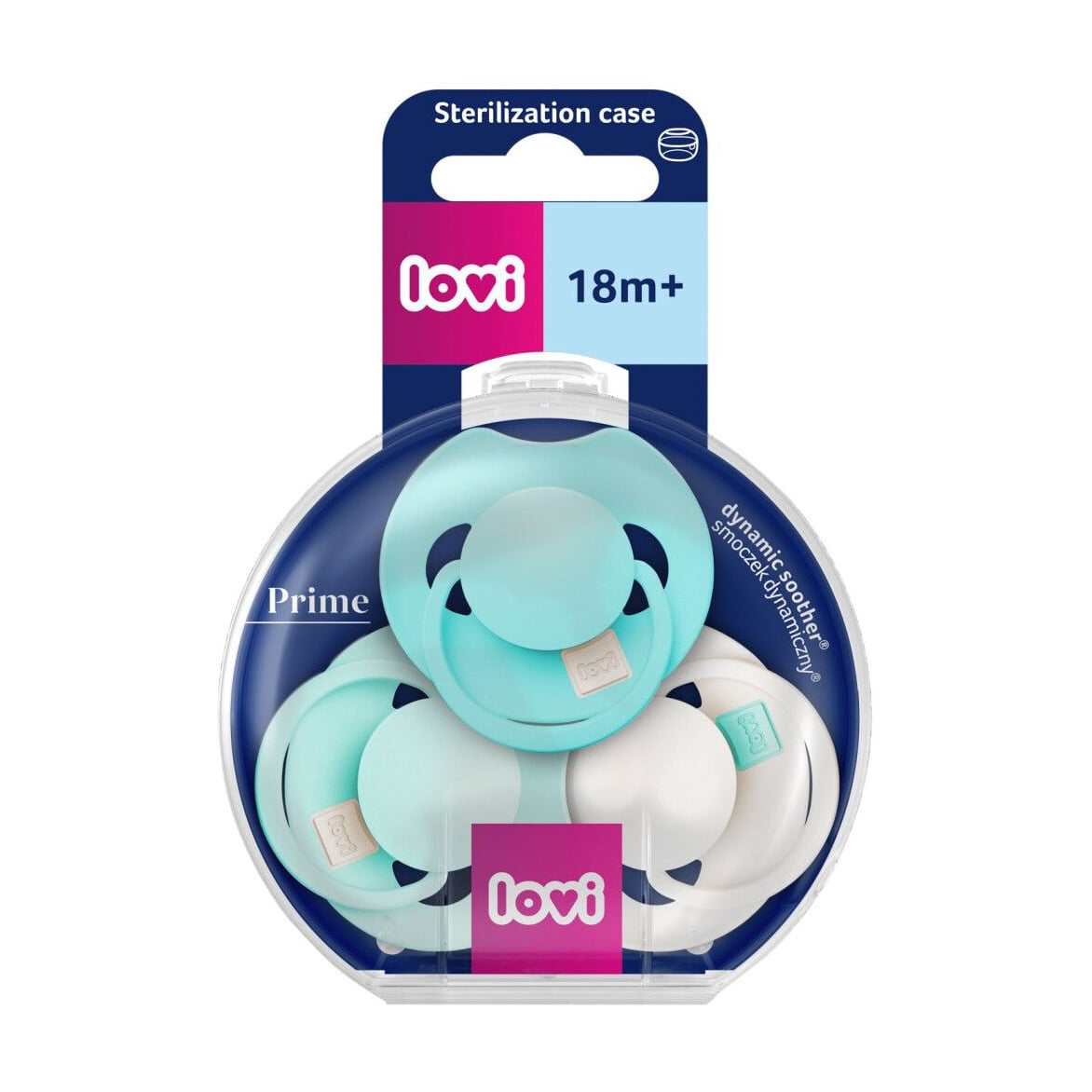Пустушка LOVI Prime силіконова, динамічна, Aqua Green, від 18+ місяців, 3 шт (34/453)